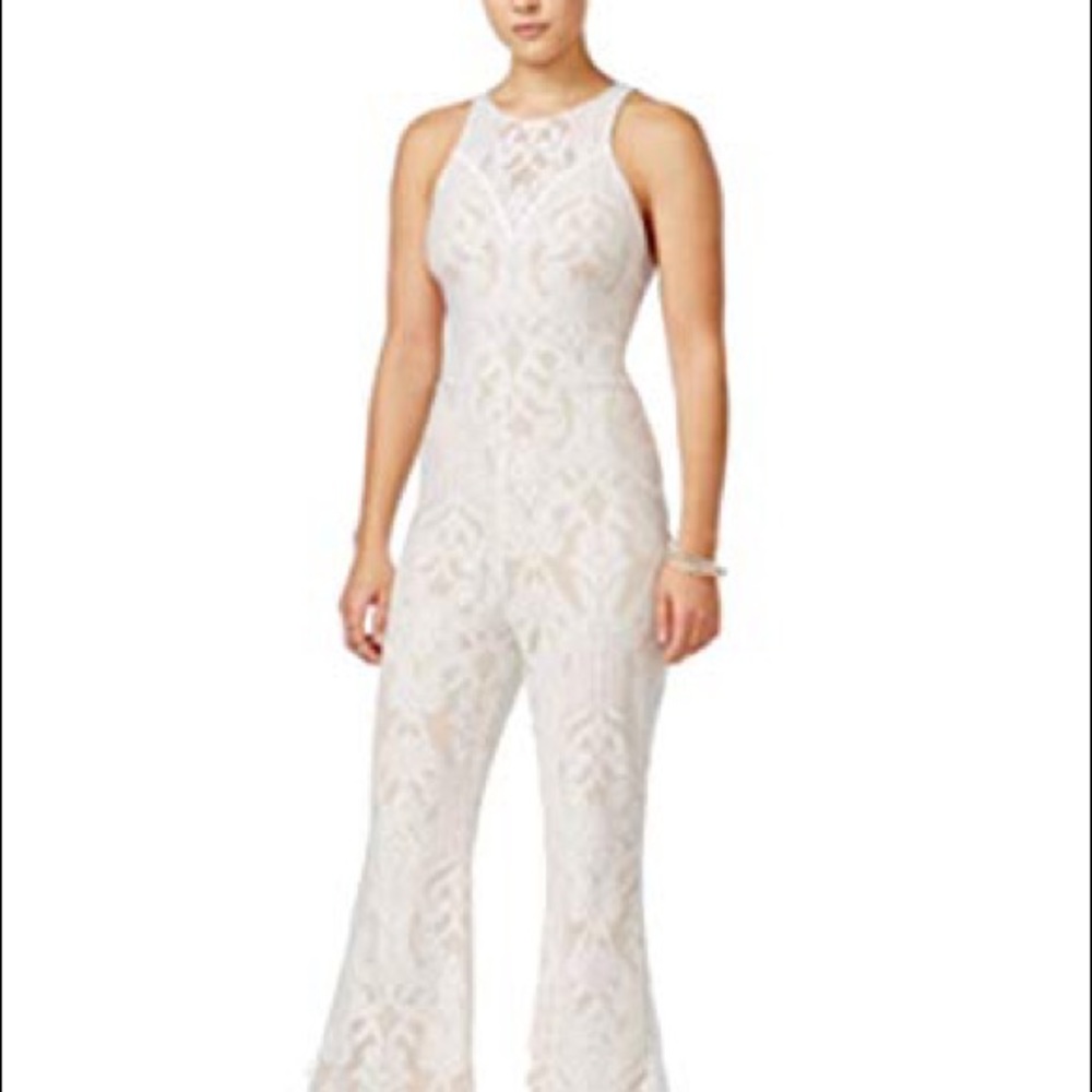 Material Girl White Lace Jumpsuit.